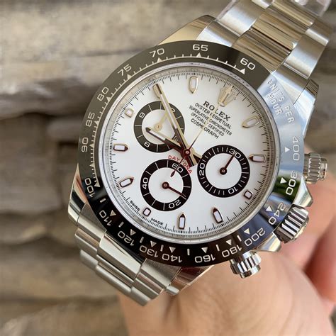 rolex daytona white and black|Rolex daytona white face.